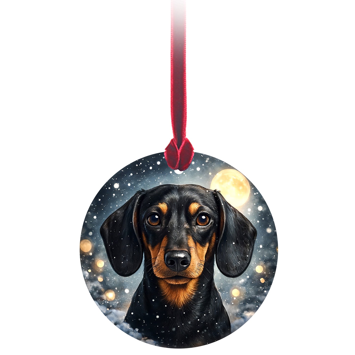 No.PX1008 Christmas Tree Glass Hanger - Dachshund