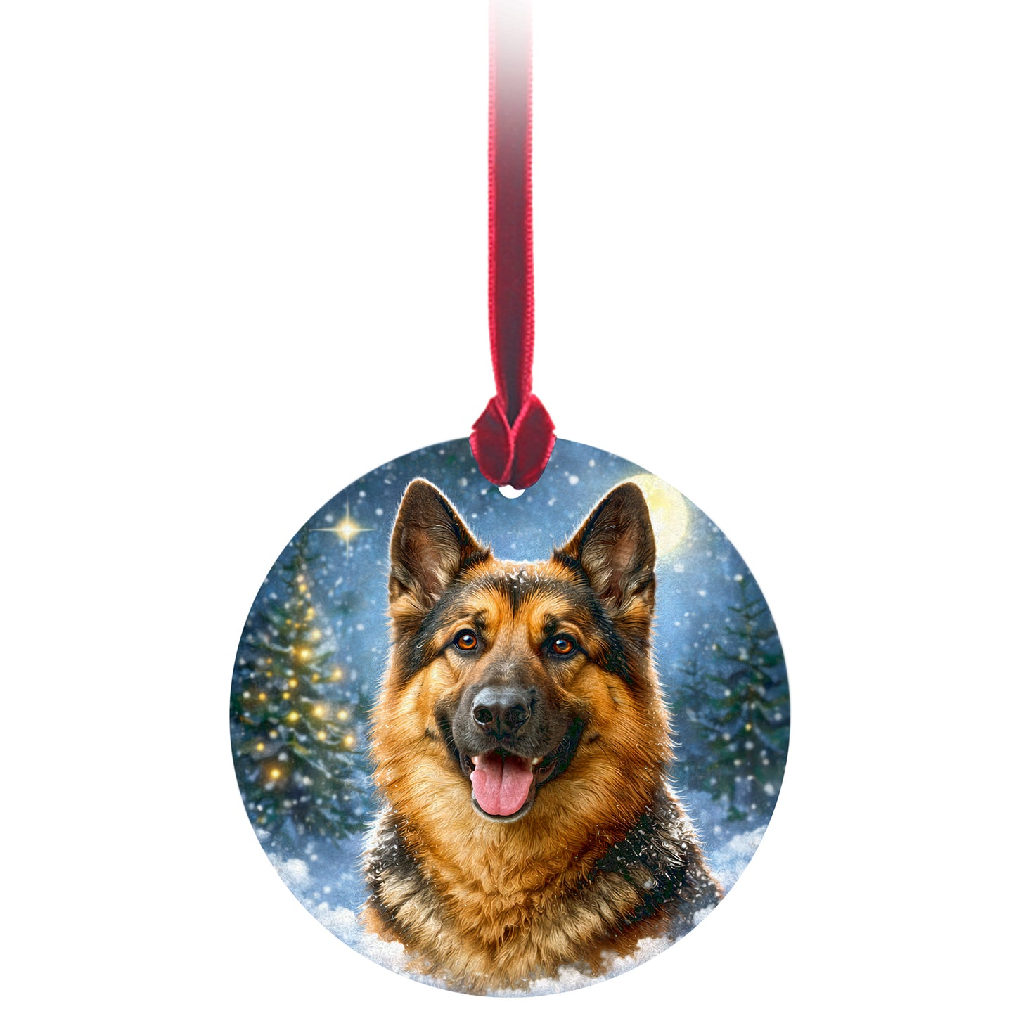 No.PX1011 Christmas Tree Glass Hanger - German Shephard