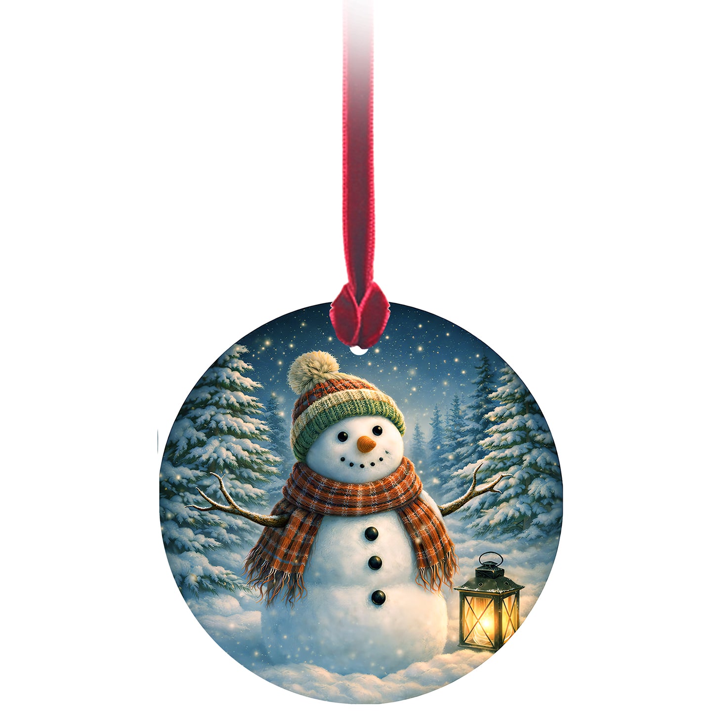 No.PX1049 Christmas Tree Glass Hanger - Snowman