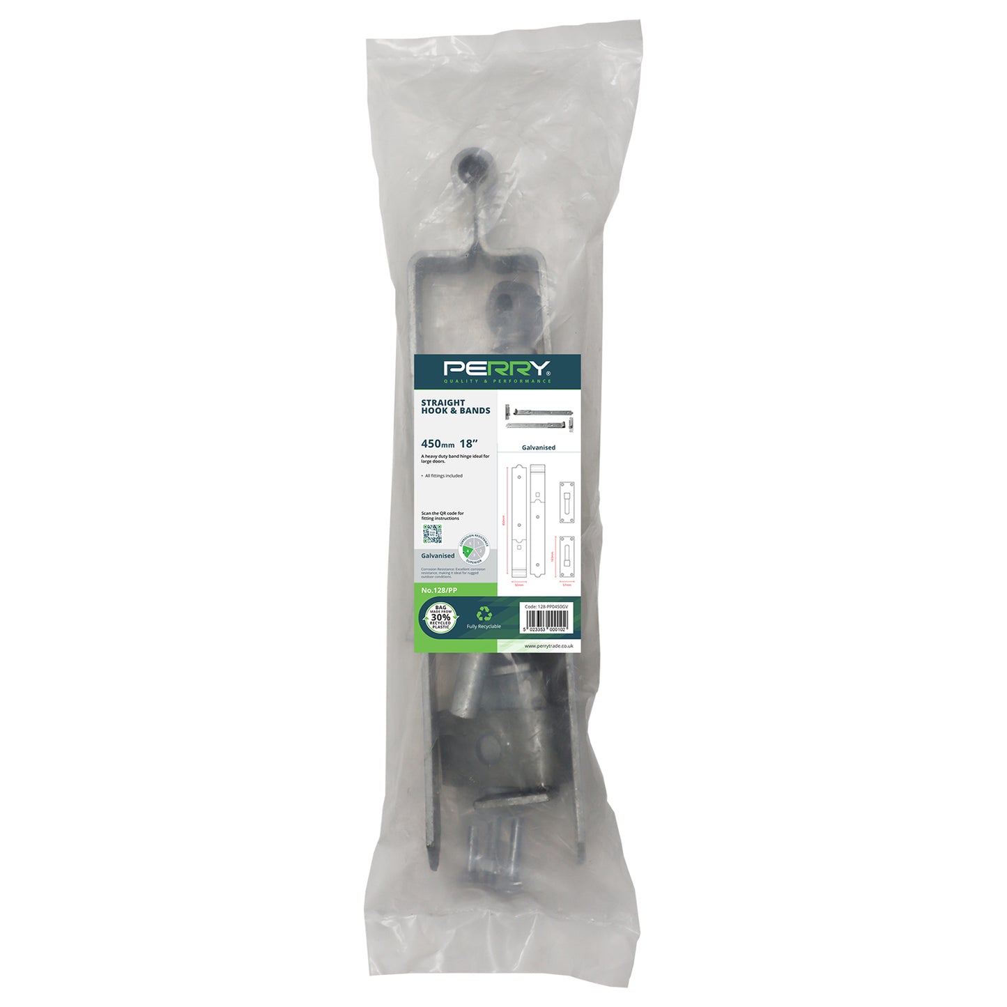 No.128/PP Straight Hook & Bands - PERRYPACK