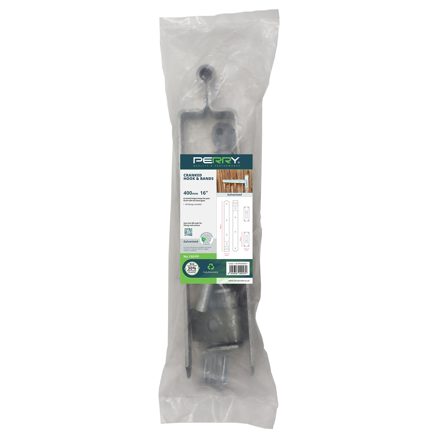 No.130/PP Cranked Hook & Bands - PERRYPACK