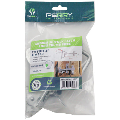 No.20/4L/PP Medium Suffolk Gate Latch Sets - PERRYPACK