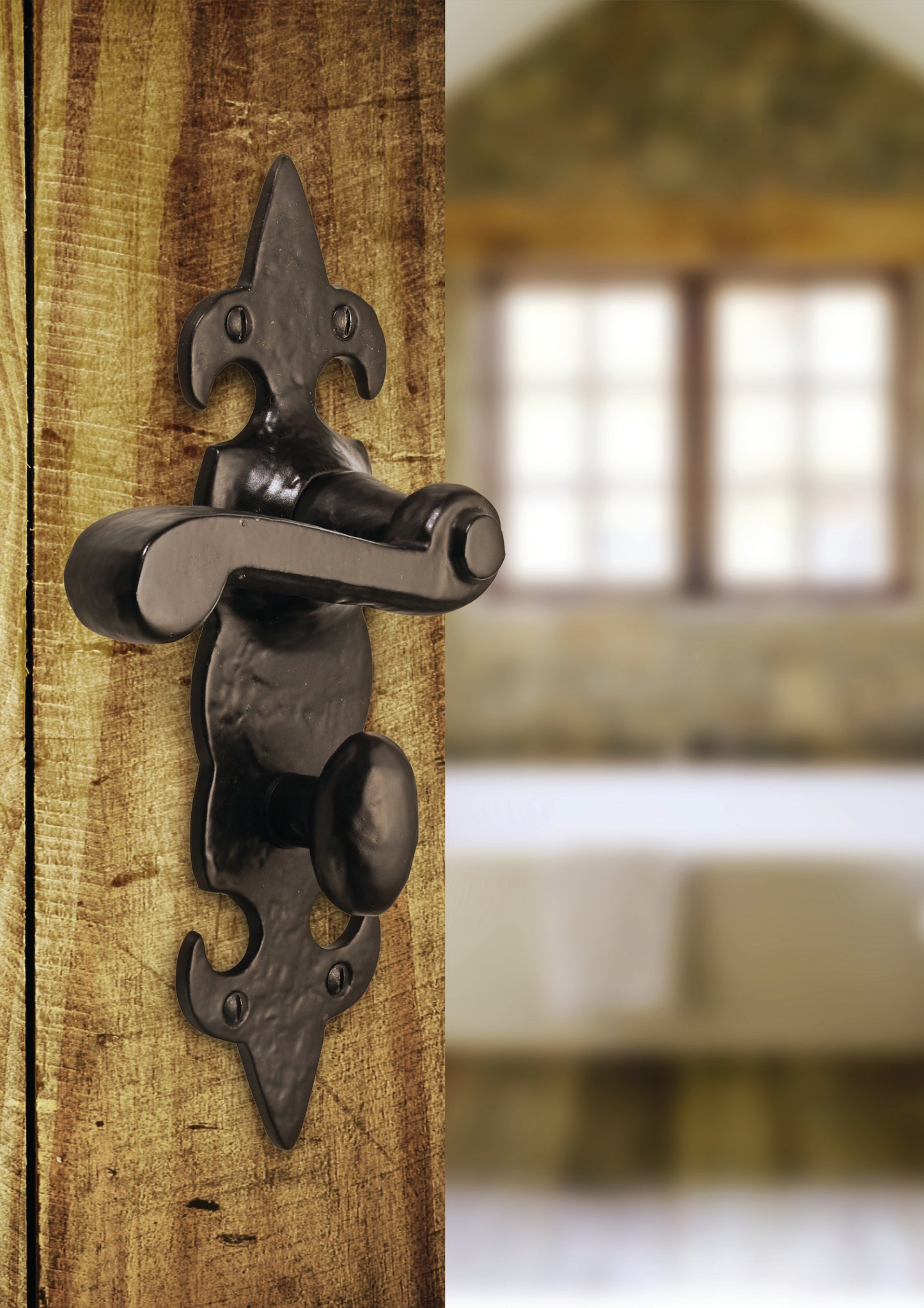 210mm x 57mm No.4013 Old Hill Ironworks Fulbrook Suite Lever Bathroom Handles