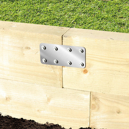 No.4718/S SleeperSecure Stainless Steel (A2/304) Short Internal Sleeper Straight Flat Support Plate