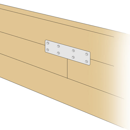 No.4719/S SleeperSecure Stainless Steel (A2/304) Long Internal Sleeper Straight Flat Support Plate