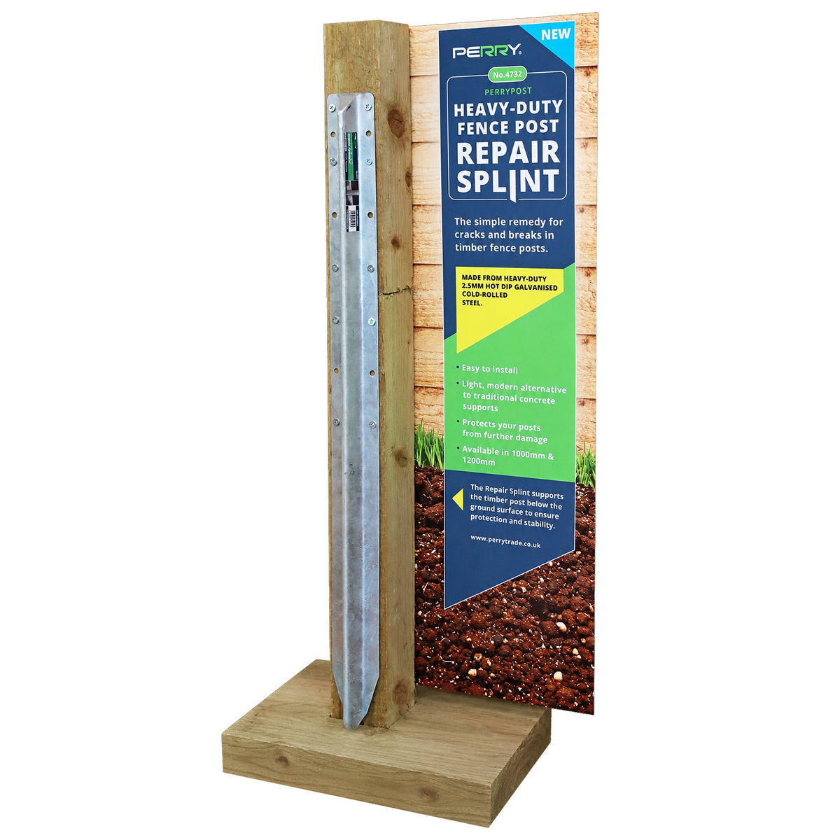 No.4732 PerryPost Heavy Duty Fence Post Repair Splint