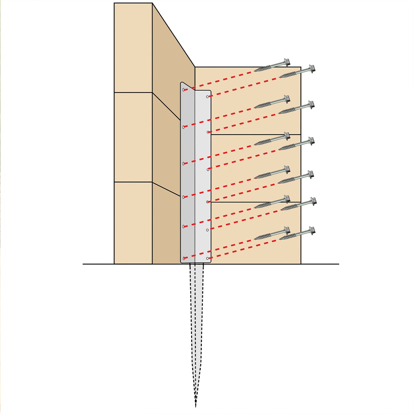 No.4734 SleeperSecure Triple Sleeper Corner Support Spike