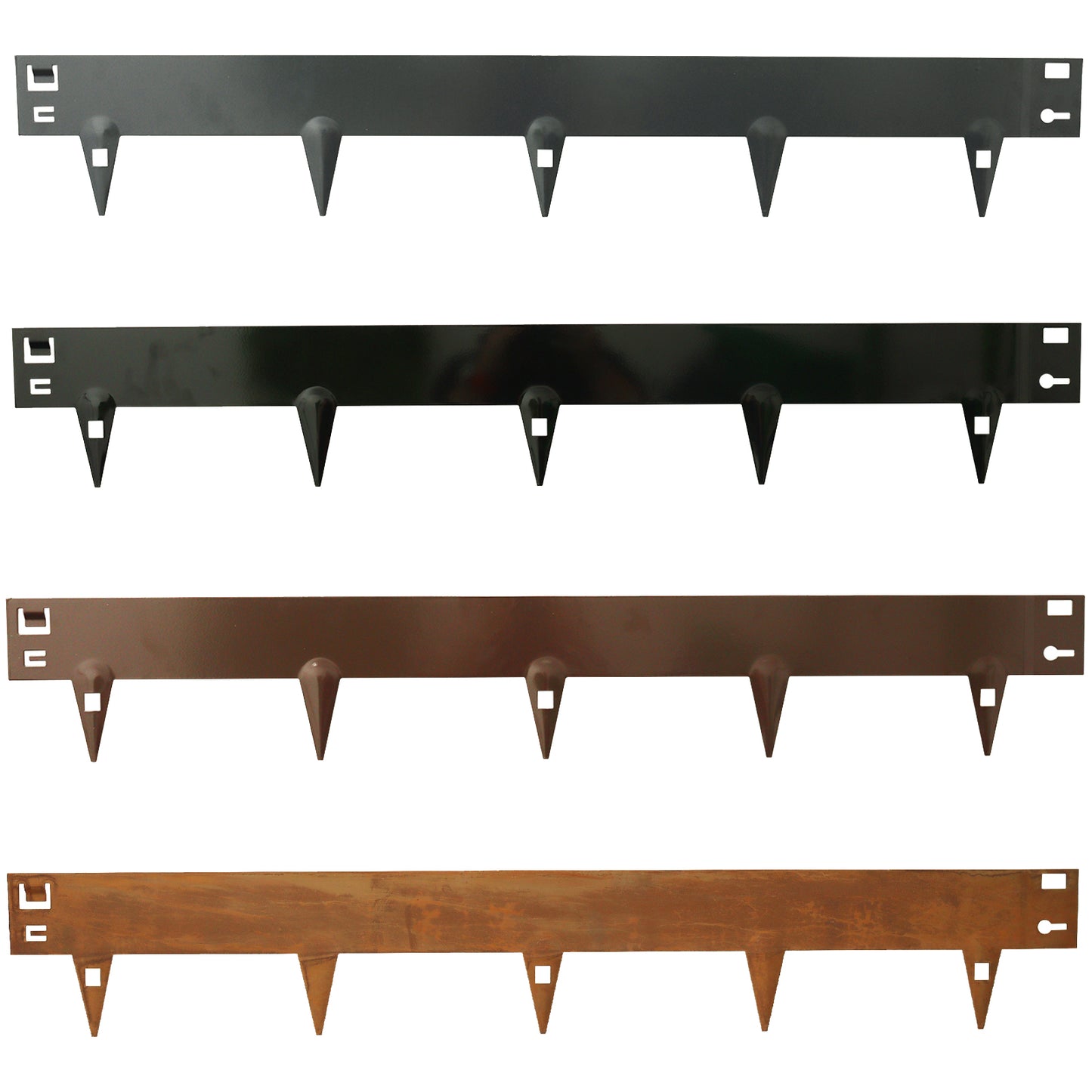 80mm (Plate) x 1060mm (L) x 160mm (H) x 1.5mm (D) No.4742 EdgeMaster Metal Lawn Edging