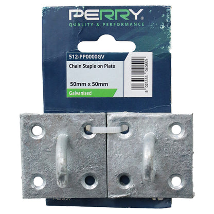 No.512/PP 50mm x 50mm No.512 Chain Staple on Plate - PERRYPACK
