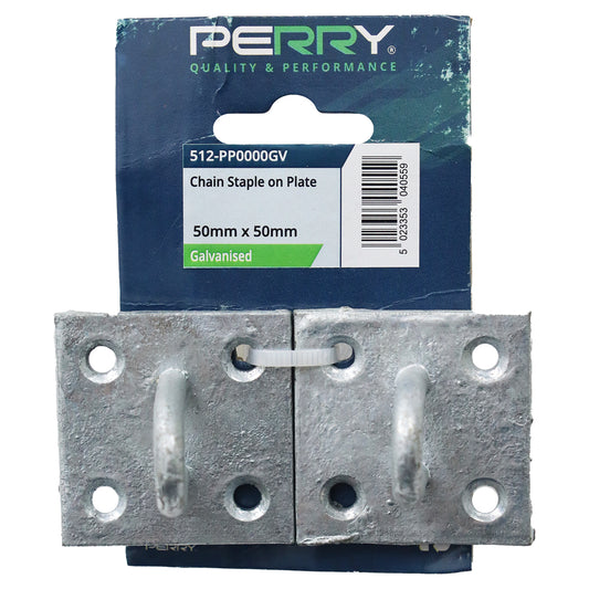 No.512/PP 50mm x 50mm No.512 Chain Staple on Plate - PERRYPACK