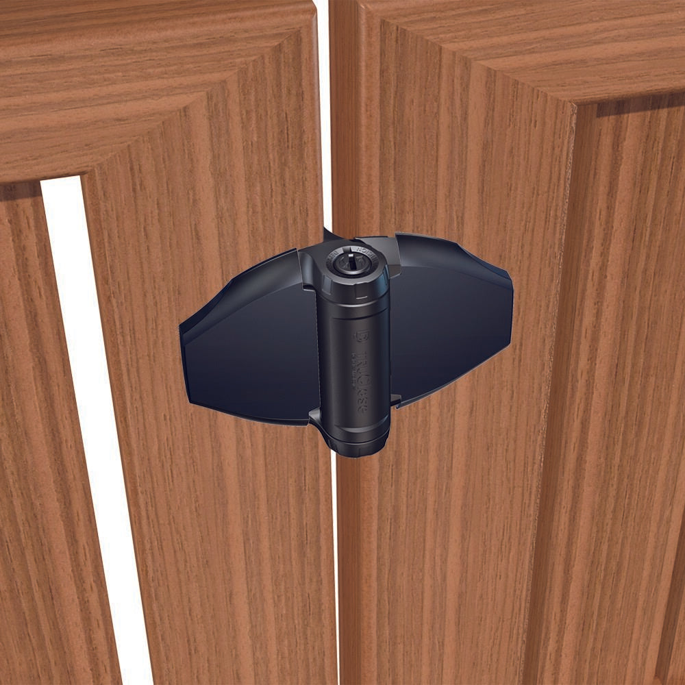 No.TCHD2L1SS3BT D&D TruClose Heavy Duty Hinges with 1 Leg (Slotted Holes) - for Wooden Gates
