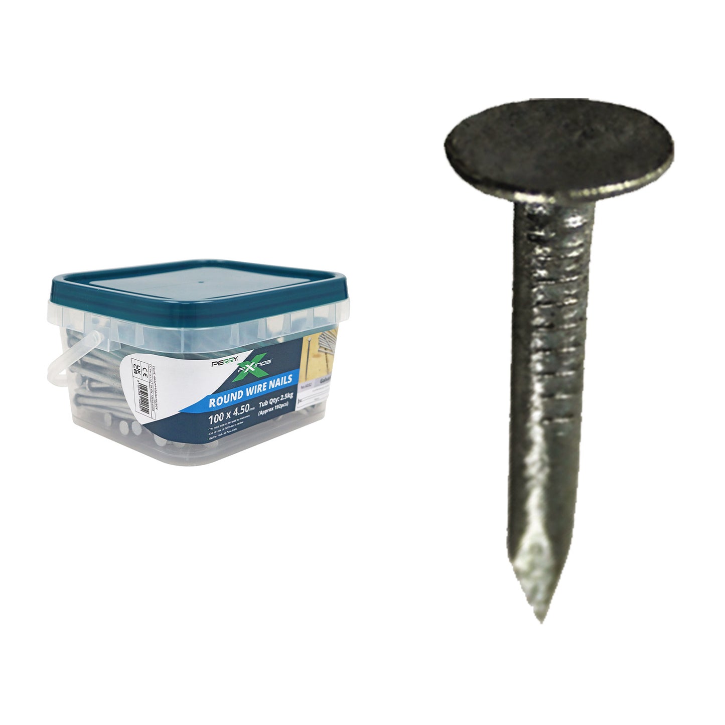No.6043 Extra Large Head Clout Nails - Tubs