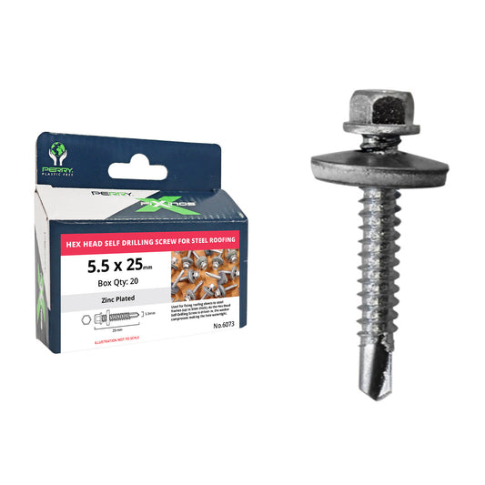 No.6073/PP Self Drilling Screws for Steel Roofing - Hex Head with Integrated Washer