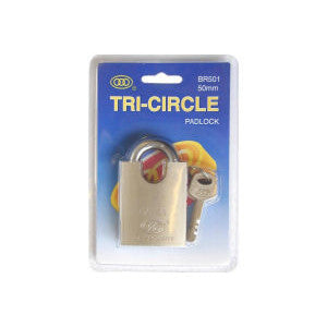 No.BR5 Solid Brass Tri-Circle Close Shackle Padlock