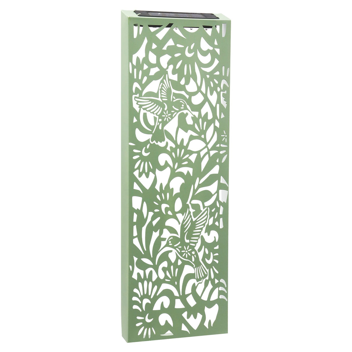 No.PA1013SG Narrow Metal Solar Wall Panel - Hummingbird - Sage Green