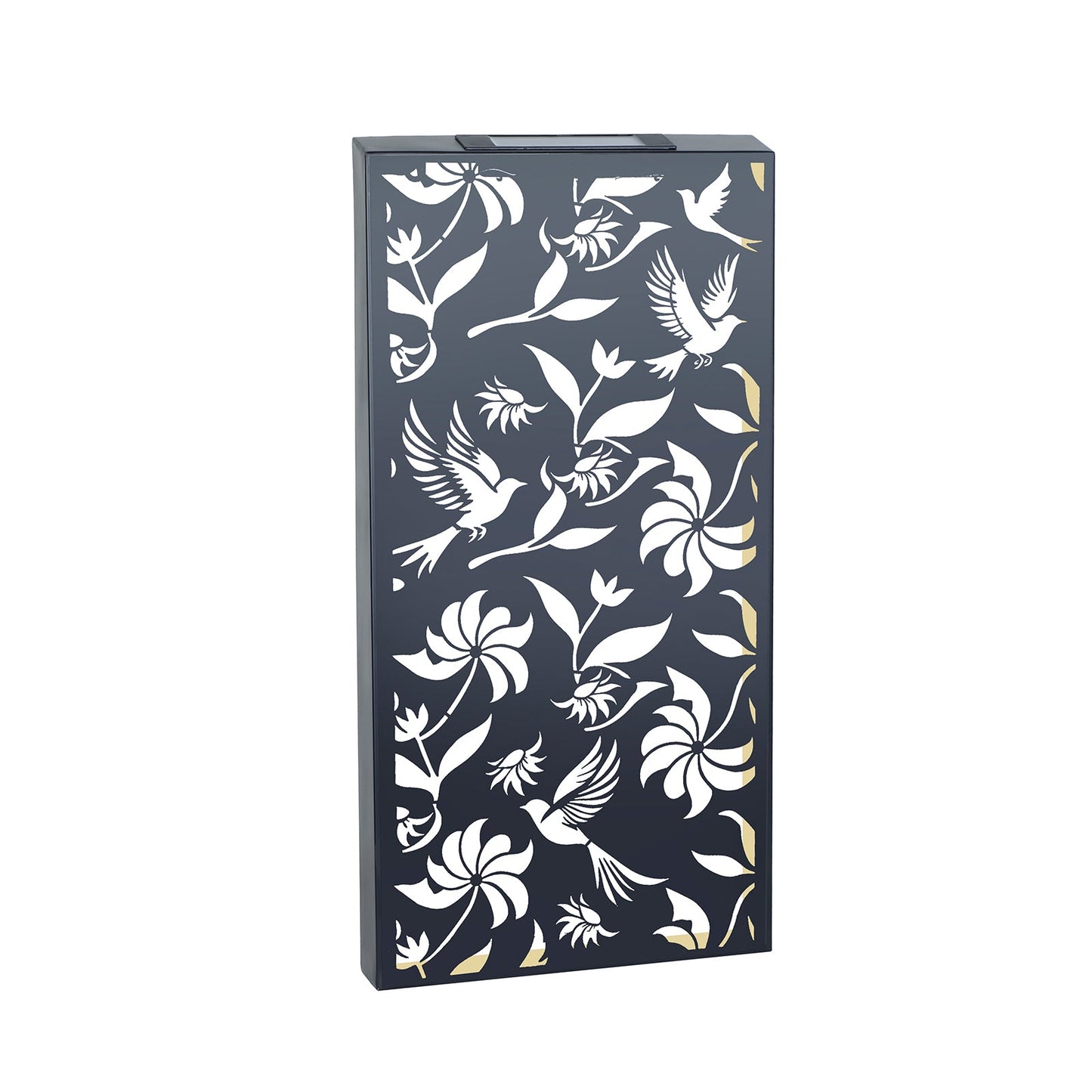 No.PA1019BK Metal Large Solar Wall Panel - Birds
