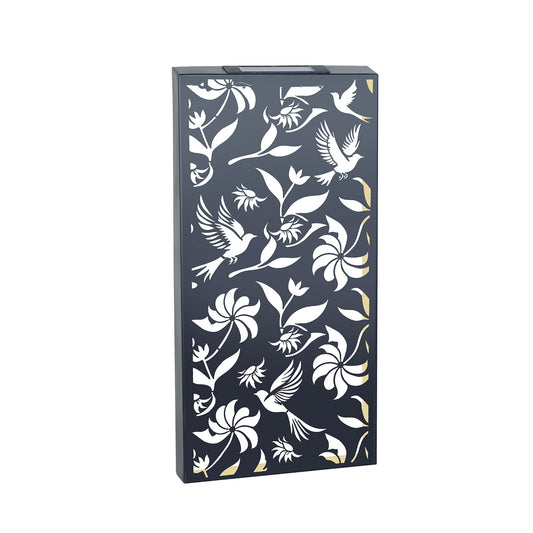 No.PA1019BK Metal Large Solar Wall Panel - Birds