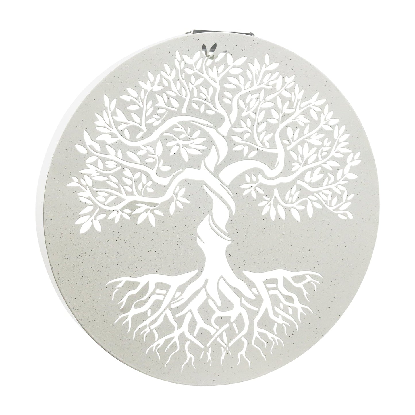 No.PA1024WH Round Metal Solar Wall Panel - Tree of Life - Sand