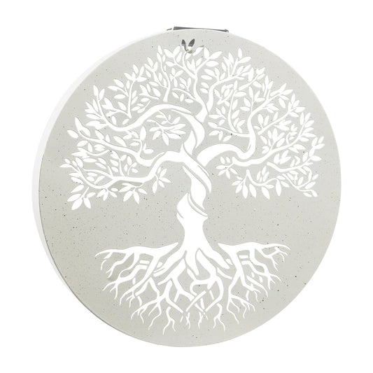 No.PA1024WH Round Metal Solar Wall Panel - Tree of Life - Sand