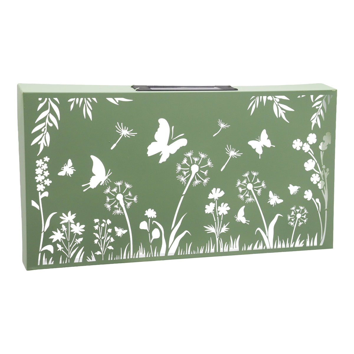 No.PA1030SG Landscape Metal Solar Wall Panel - Butterfly - Sage Green