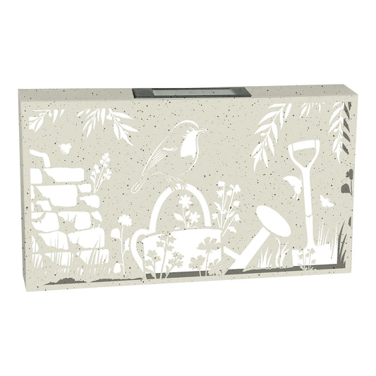 No.PA1033WH Landscape Metal Solar Wall Panel - Robin - Sand