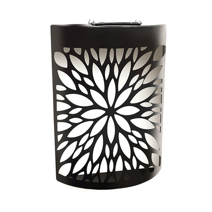 No.PA1051BK Small Metal Curved Abstract Flower Solar Wall Panel