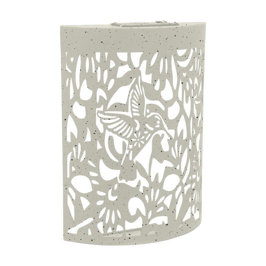 No.PA1053WH Small Curved Metal Solar Wall Panel - Hummingbird - Sand