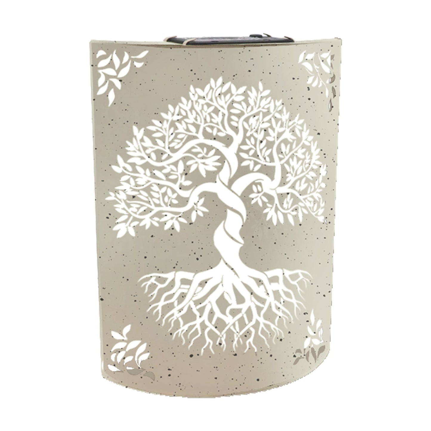 No.PA1054WH Small Curved Metal Solar Wall Panel - Tree of Life - Sand