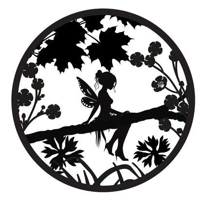 No.PA6005BK Fairy Silhouette Solar Backlit Wall Art