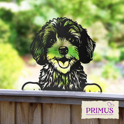 No.PF1011 Metal Cockapoo Peeking Dog Silhouette