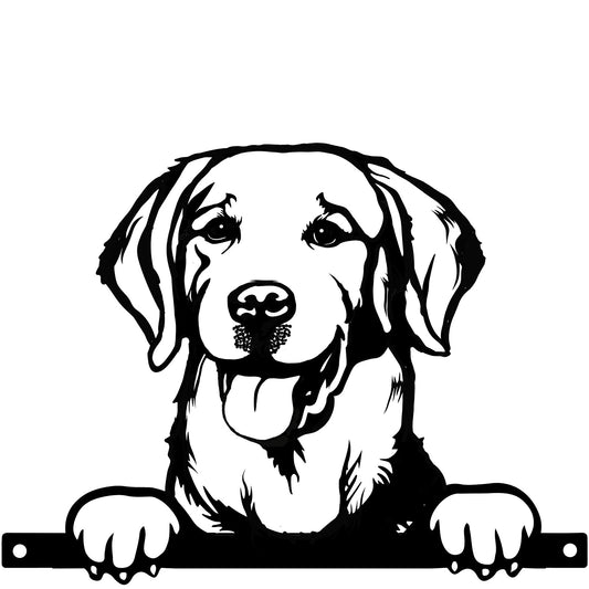 No.PF1013 Metal Labrador Retriever Peeking Dog Silhouette