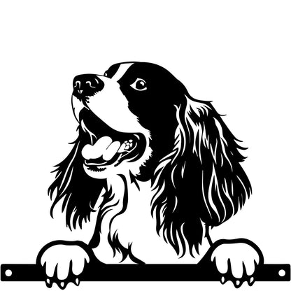 No.PF1014 Metal Spaniel Peeking Dog Silhouette