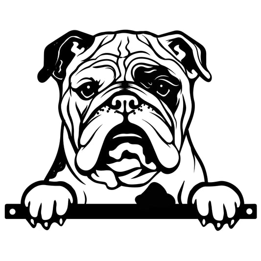 No.PF1020 Metal Bulldog Peeking Dog Silhouette