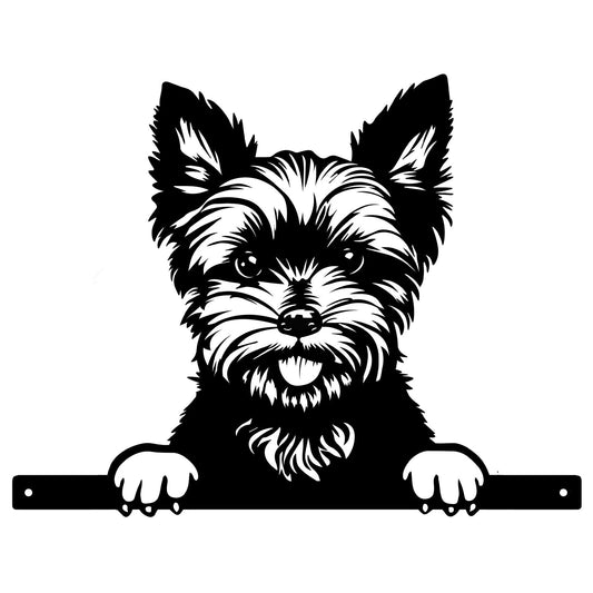 No.PF1028 Metal Peeking Dog Silhouette - Yorkie