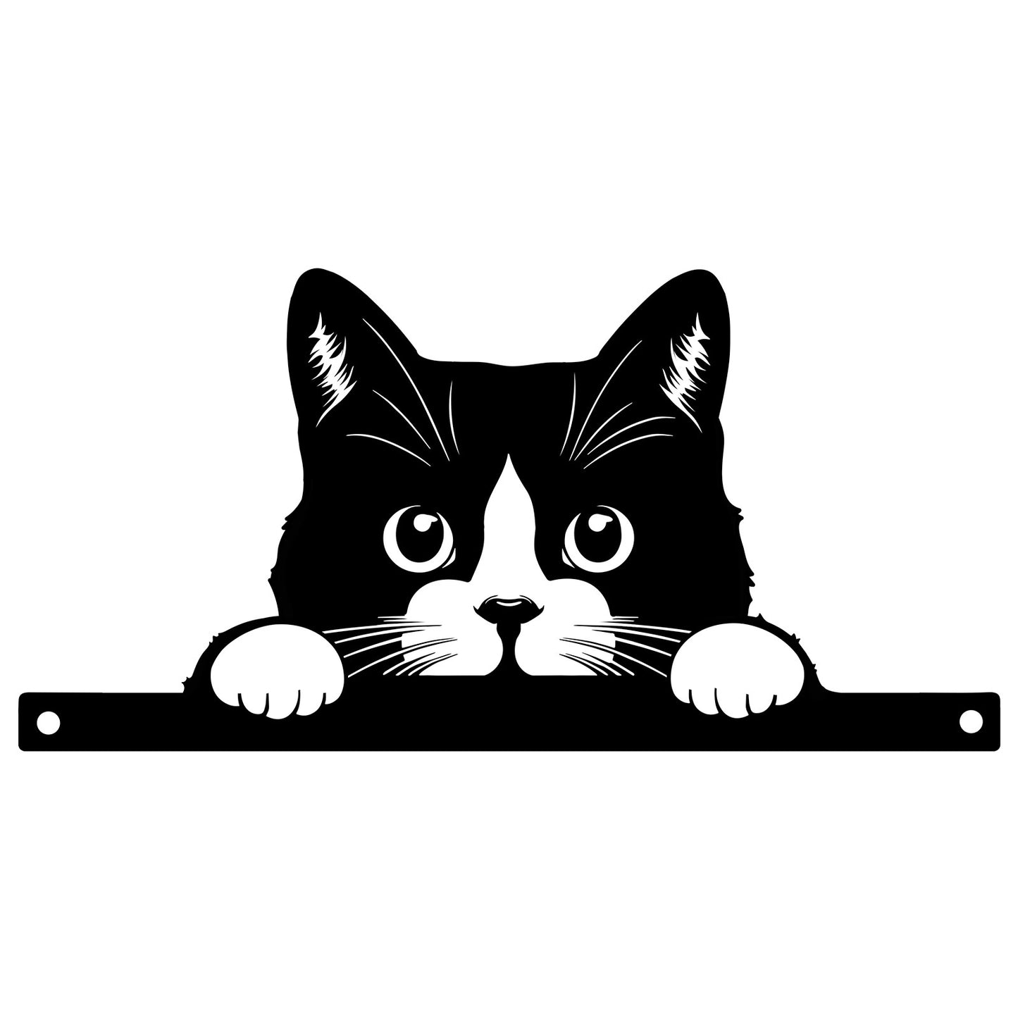 No.PF1035 Metal Cat Peeking Silhouette