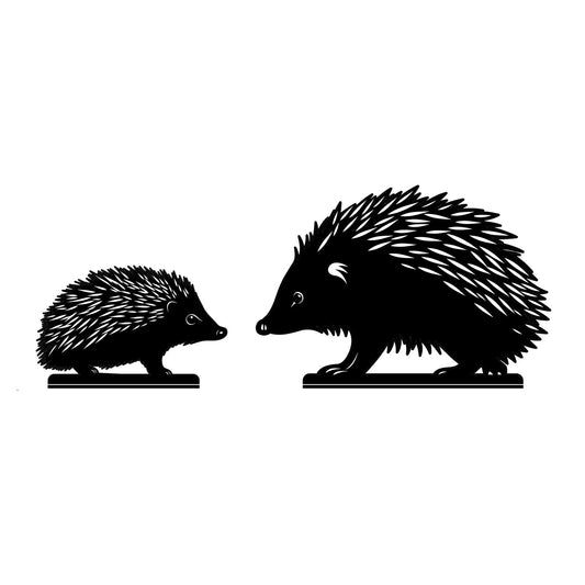 No.PF1041 Metal Peeking Wildlife Silhouette - Hedgehogs