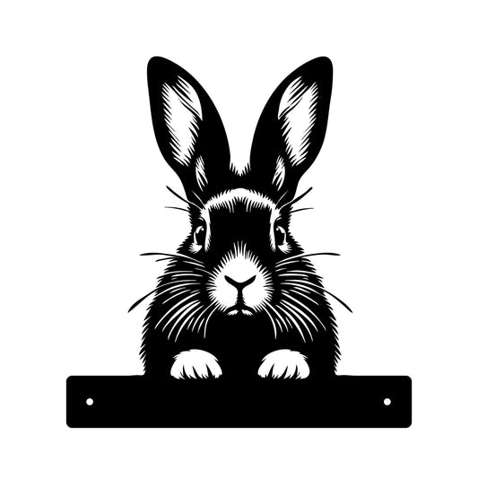 No.PF1042 Metal Peeking Wildlife Silhouette - Rabbit