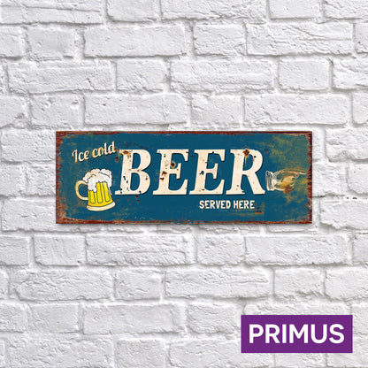 No.PH1524 Beer Served Here Metal Wall Sign