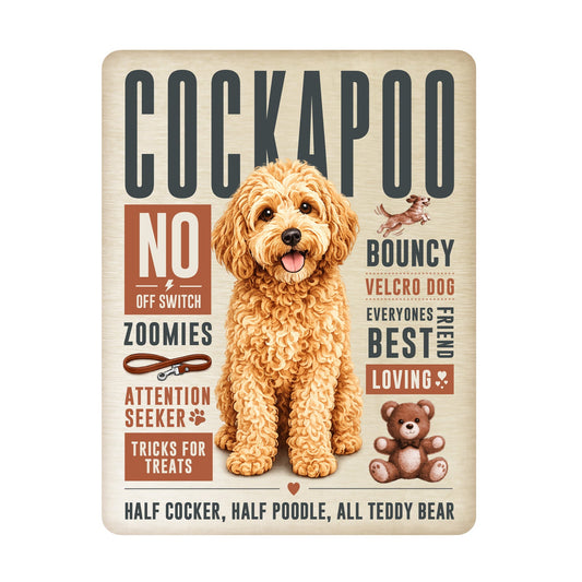 No.PH3002 Metal Pet Personality Plaque - Cockapoo