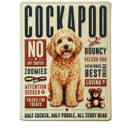 No.PH3002 Metal Pet Personality Plaque - Cockapoo