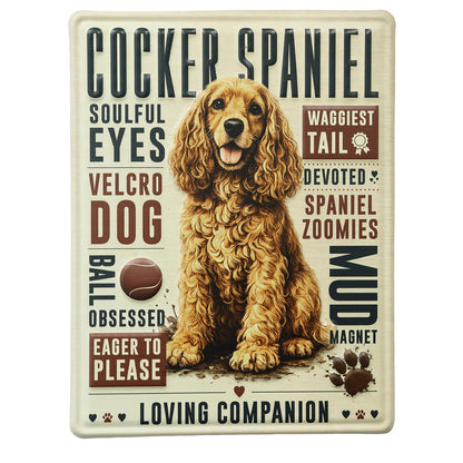 No.PH3004 Metal Pet Personality Plaque - Cocker Spaniel