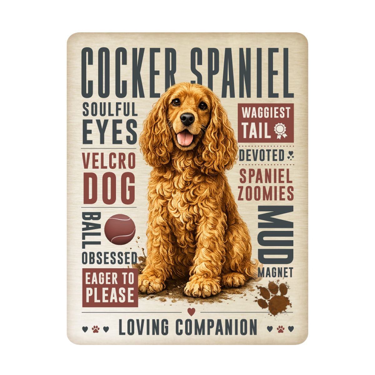 No.PH3004 Metal Pet Personality Plaque - Cocker Spaniel