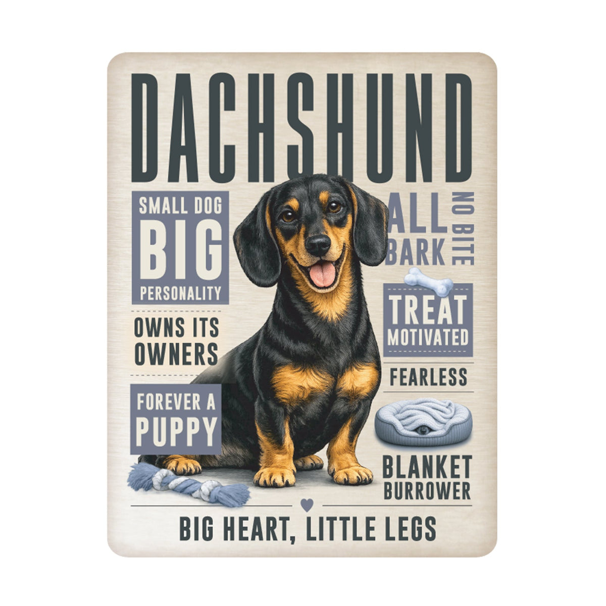 No.PH3006 Metal Pet Personality Plaque - Dachshund