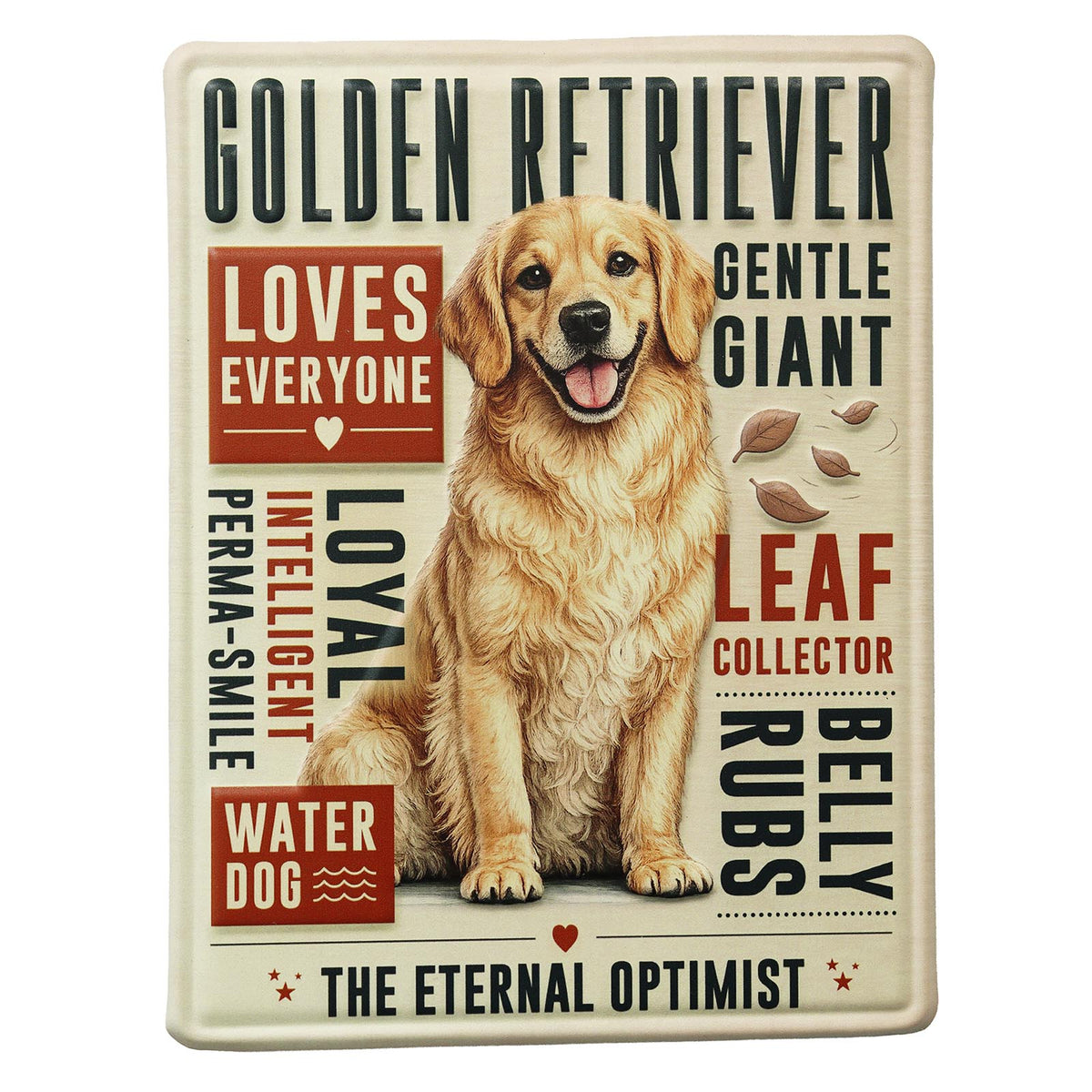 No.PH3007 Metal Pet Personality Plaque - Golden Retriever