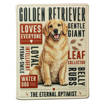No.PH3007 Metal Pet Personality Plaque - Golden Retriever