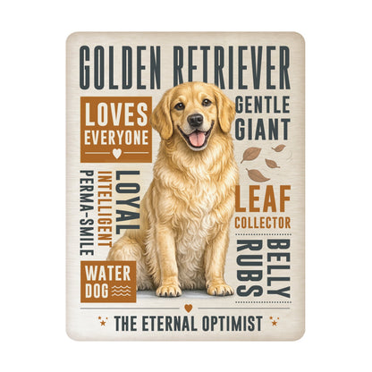 No.PH3007 Metal Pet Personality Plaque - Golden Retriever