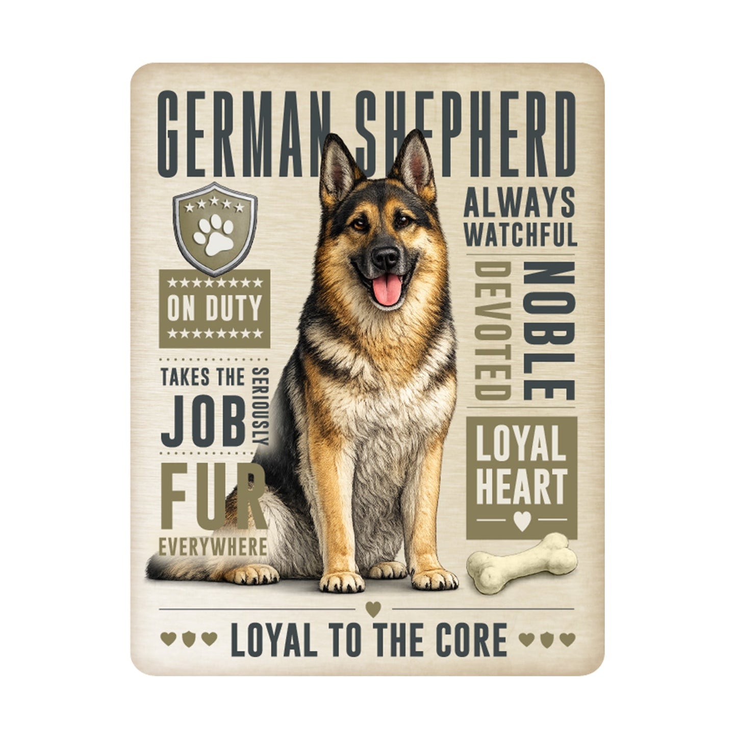 No.PH3008 Metal Pet Personality Plaque - German Shepherd