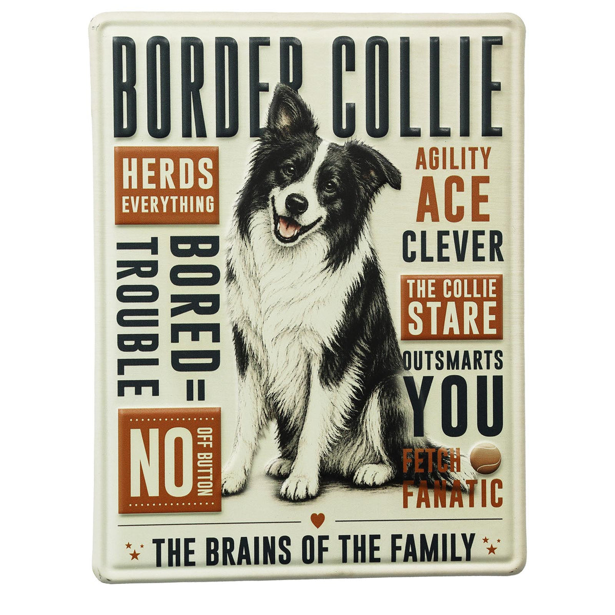 No.PH3009 Metal Pet Personality Plaque - Border Collie