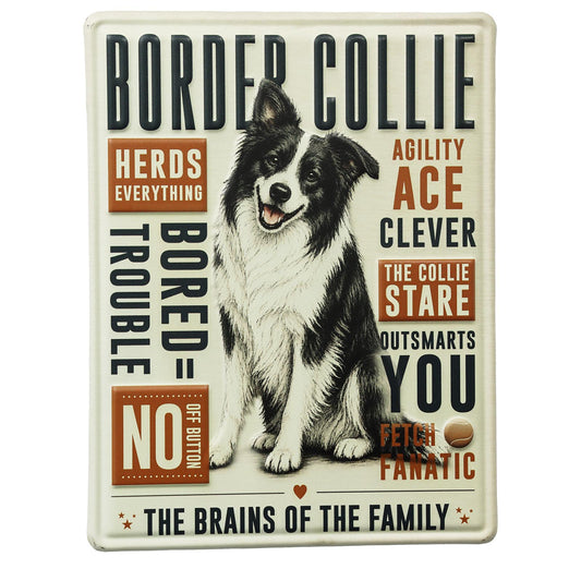 No.PH3009 Metal Pet Personality Plaque - Border Collie
