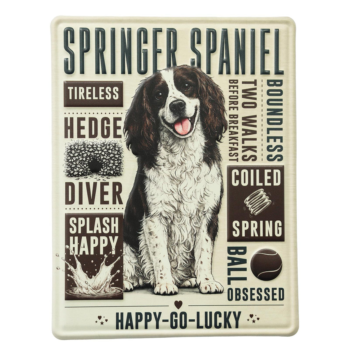 No.PH3010 Metal Pet Personality Plaque - Springer Spaniel